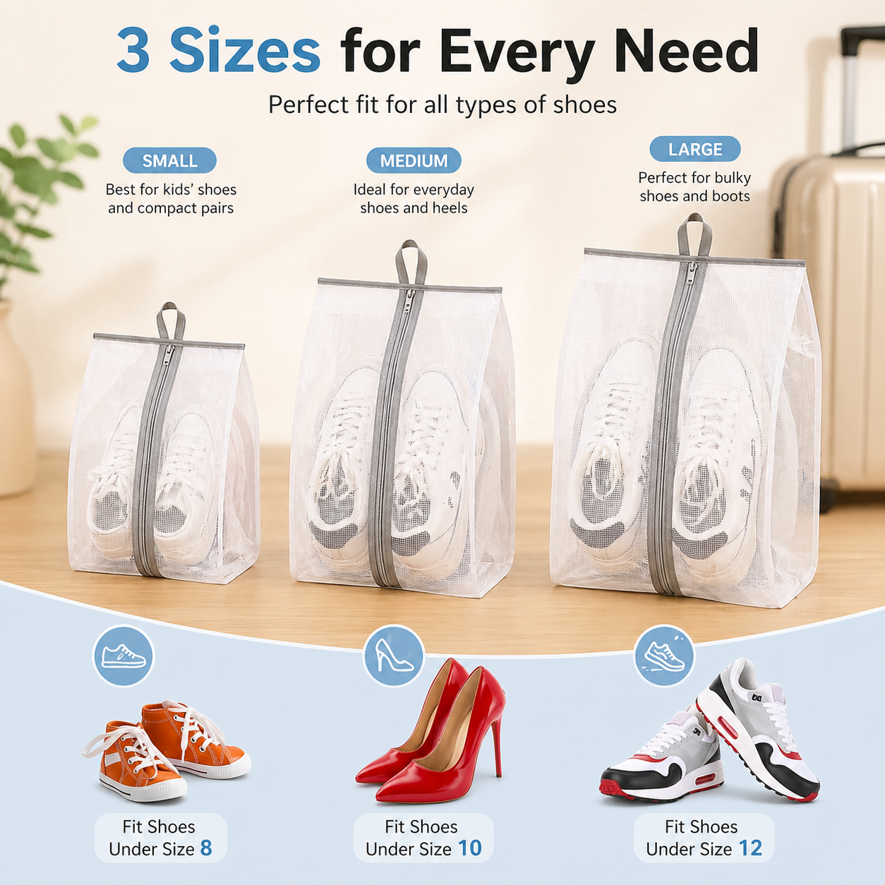 Waterproof Visible Shoe Organizer Bag