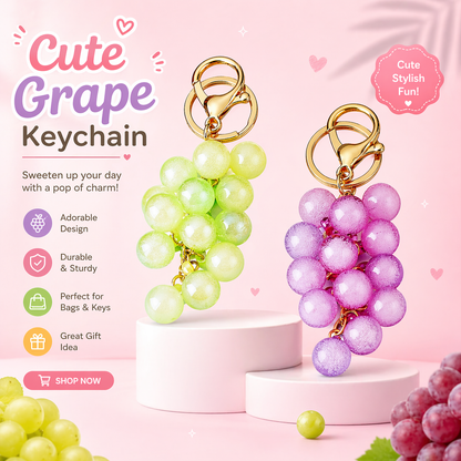 Candy Style Grape Keychain Charm