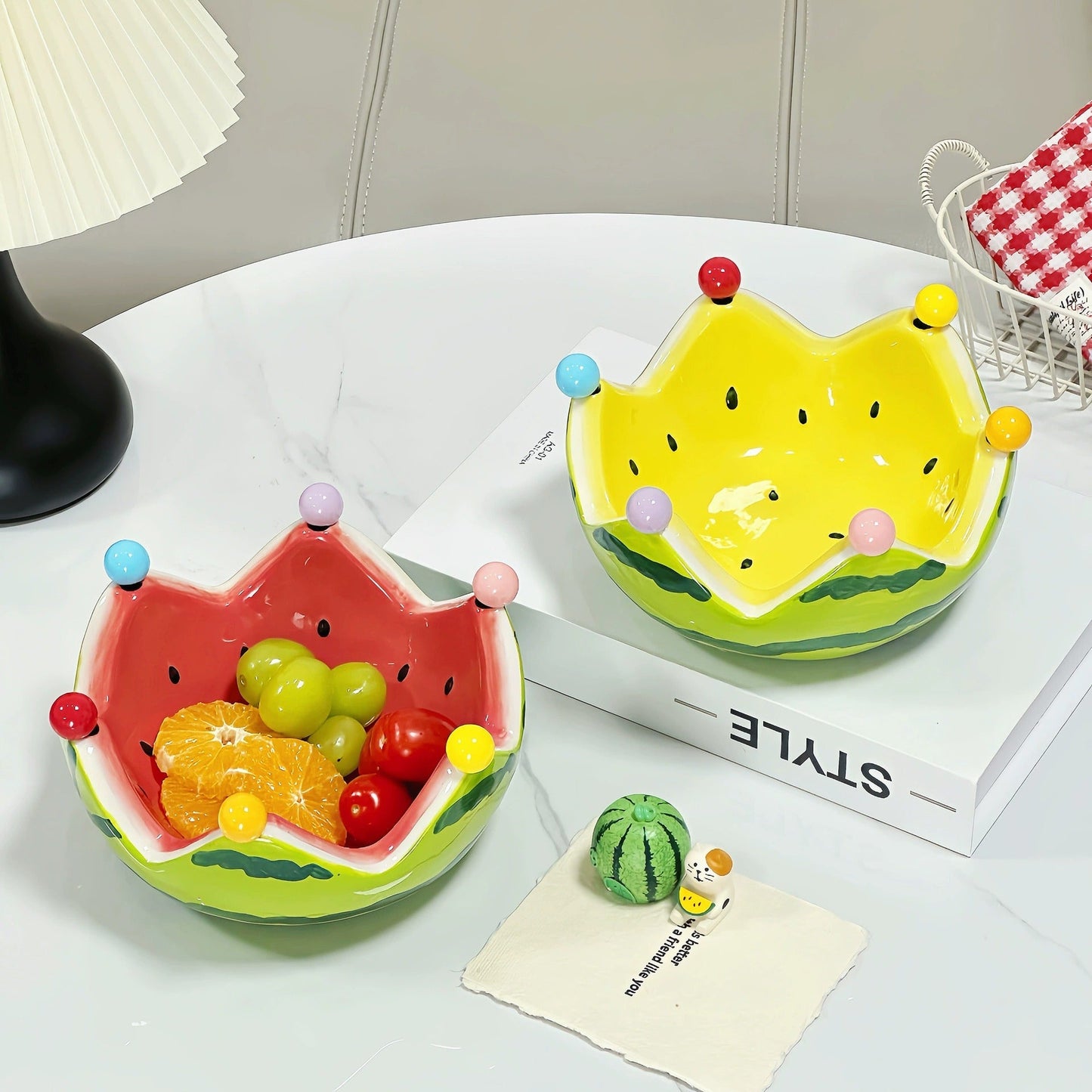 Cute Watermelon Bowl with Forks