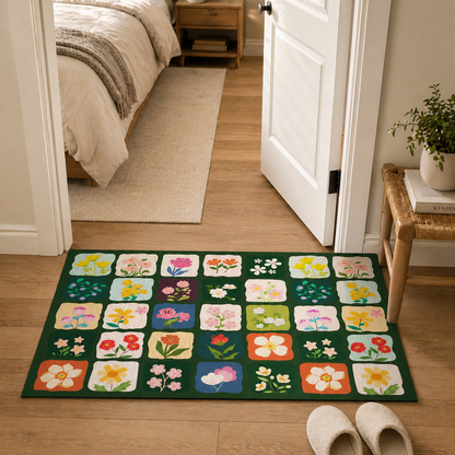 Aesthetic Flower Design Door Mat