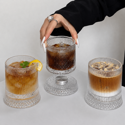 Premium Striped Design Drink Glass