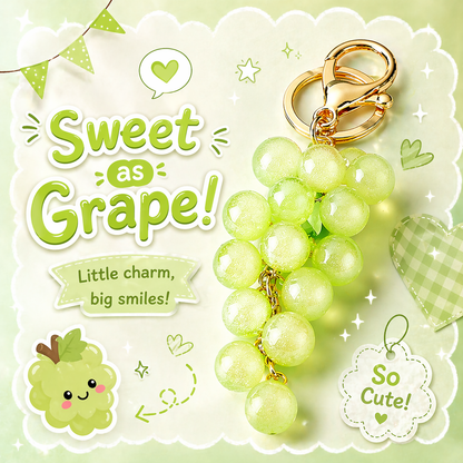 Candy Style Grape Keychain Charm