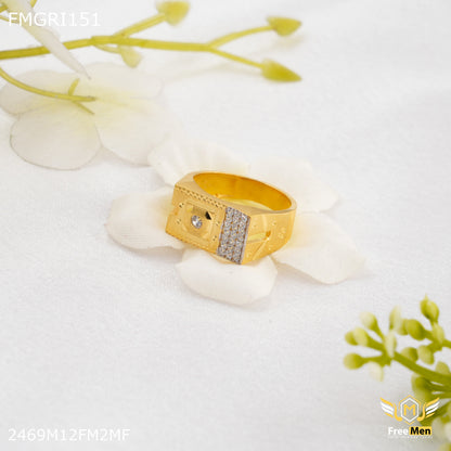 1gm AD Dot Gold plated ring for men - FMGRI151