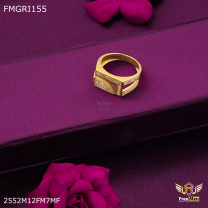 1gm L cut with AD Gold plated ring for men - FMGRI155