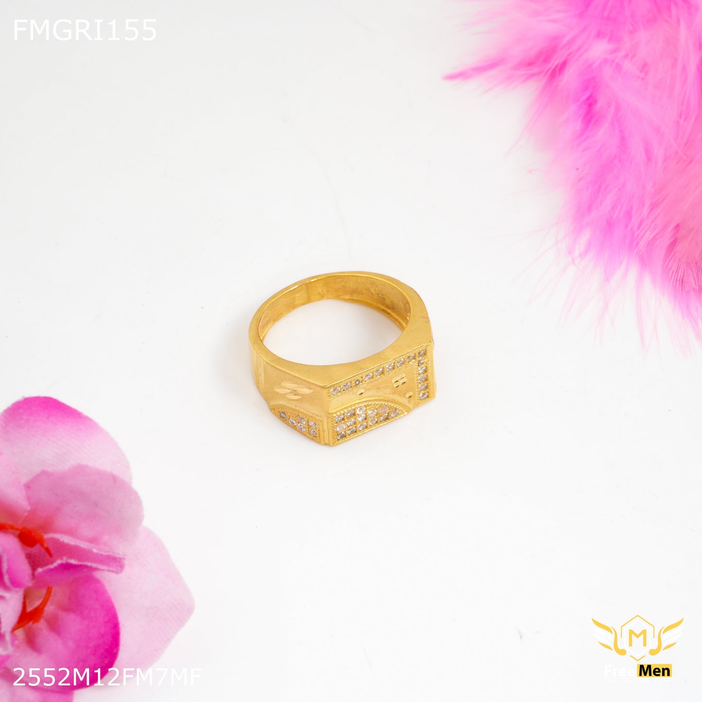1gm L cut with AD Gold plated ring for men - FMGRI155