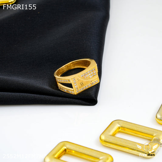1gm L cut with AD Gold plated ring for men - FMGRI155
