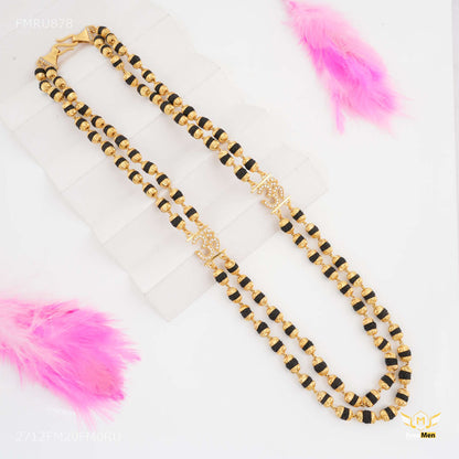 AD Om with Shning Black Rudraksha mala-FMRU878