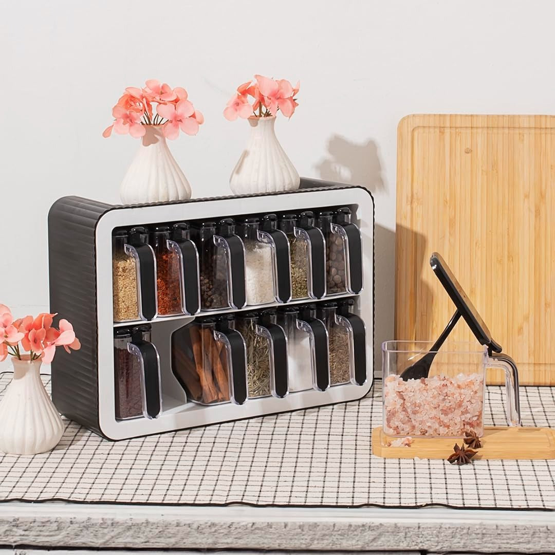 Wall Mounted Spice Rack with Jars