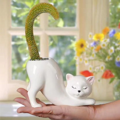 Cute Cat Ceramic Planter Pot