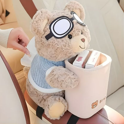 Brown Bear 2-in-1 Tissue Holder & Trash Can