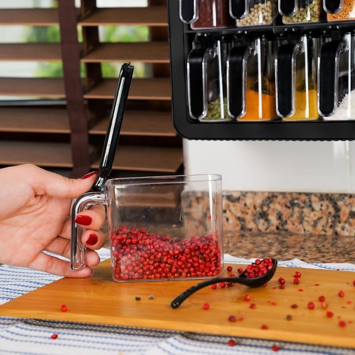 Wall Mounted Spice Rack with Jars