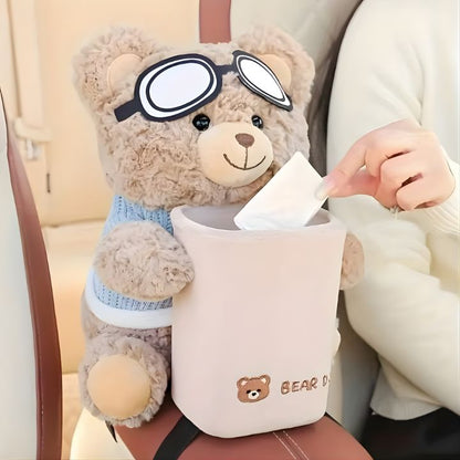 Brown Bear 2-in-1 Tissue Holder & Trash Can