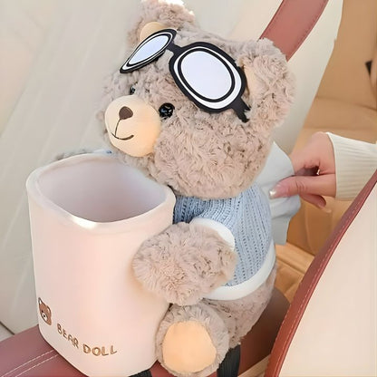 Brown Bear 2-in-1 Tissue Holder & Trash Can