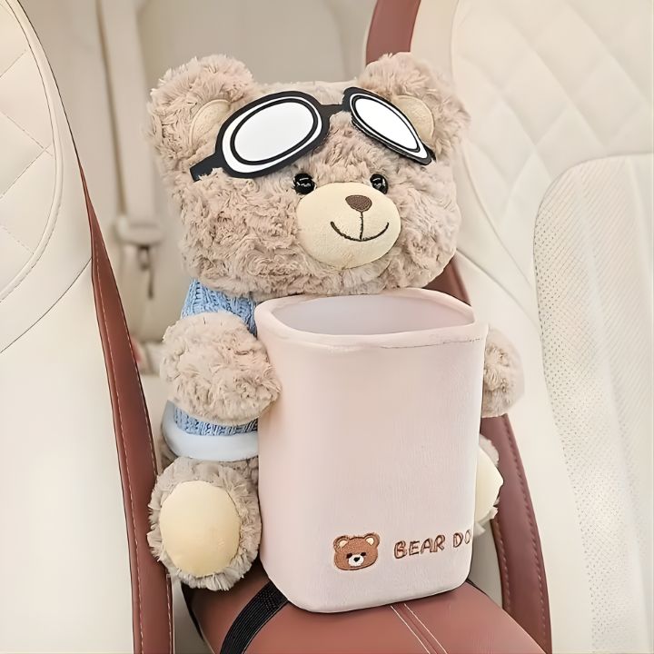 Brown Bear 2-in-1 Tissue Holder & Trash Can