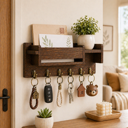 Classic Wooden Wall Key Holder