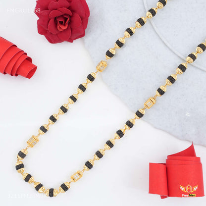 AD box with Golden Cap Rudraksha mala For Men - FMGRU1168