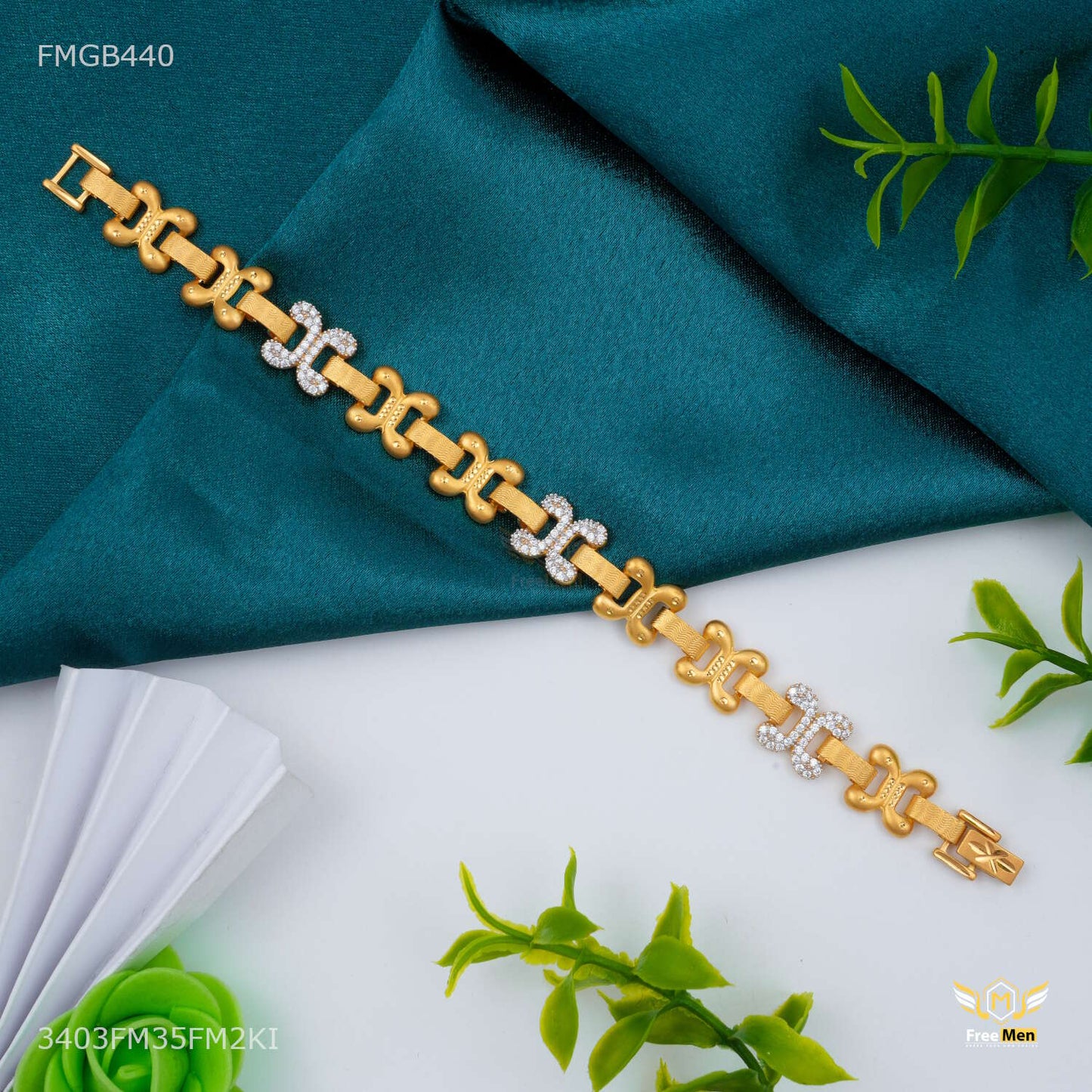 AD Butterfly Gold Plated Bracelet  for Men - FMGB440