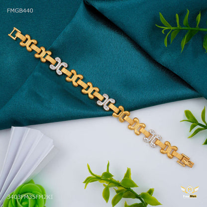 AD Butterfly Gold Plated Bracelet  for Men - FMGB440