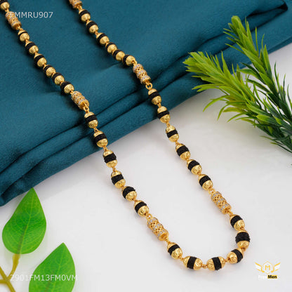 AD Pipe with Golden Ball Rudraksha mala - FMMRU907