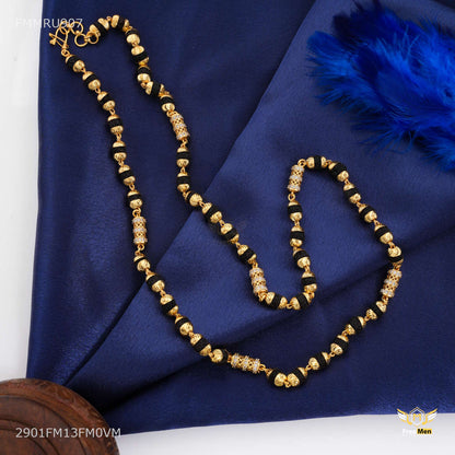 AD Pipe with Golden Ball Rudraksha mala - FMMRU907