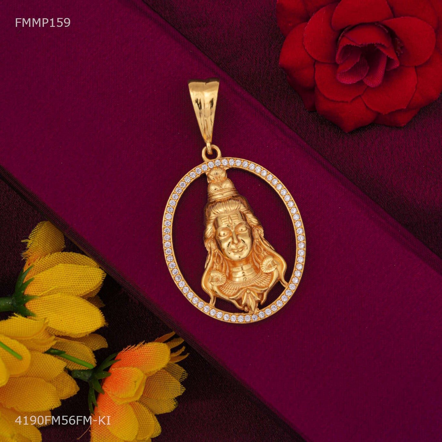 AD with Mahadev Face Pendent for Men - FMMP159
