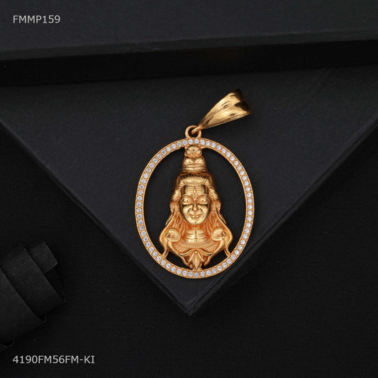 AD with Mahadev Face Pendent for Men - FMMP159