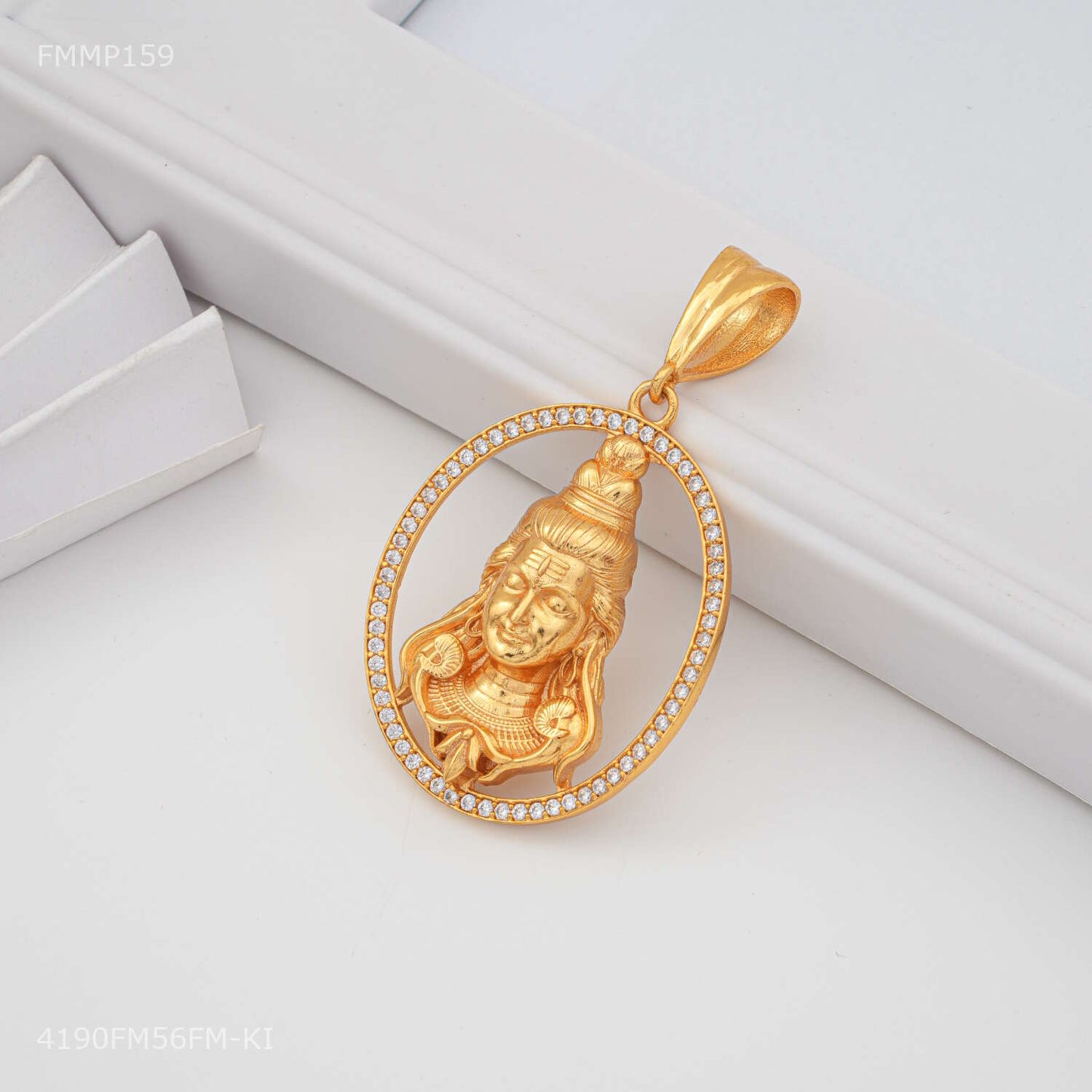 AD with Mahadev Face Pendent for Men - FMMP159