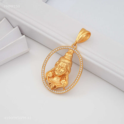 AD with Mahadev Face Pendent for Men - FMMP159
