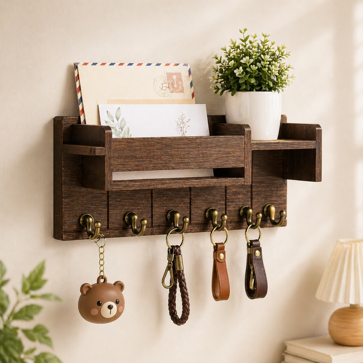 Classic Wooden Wall Key Holder