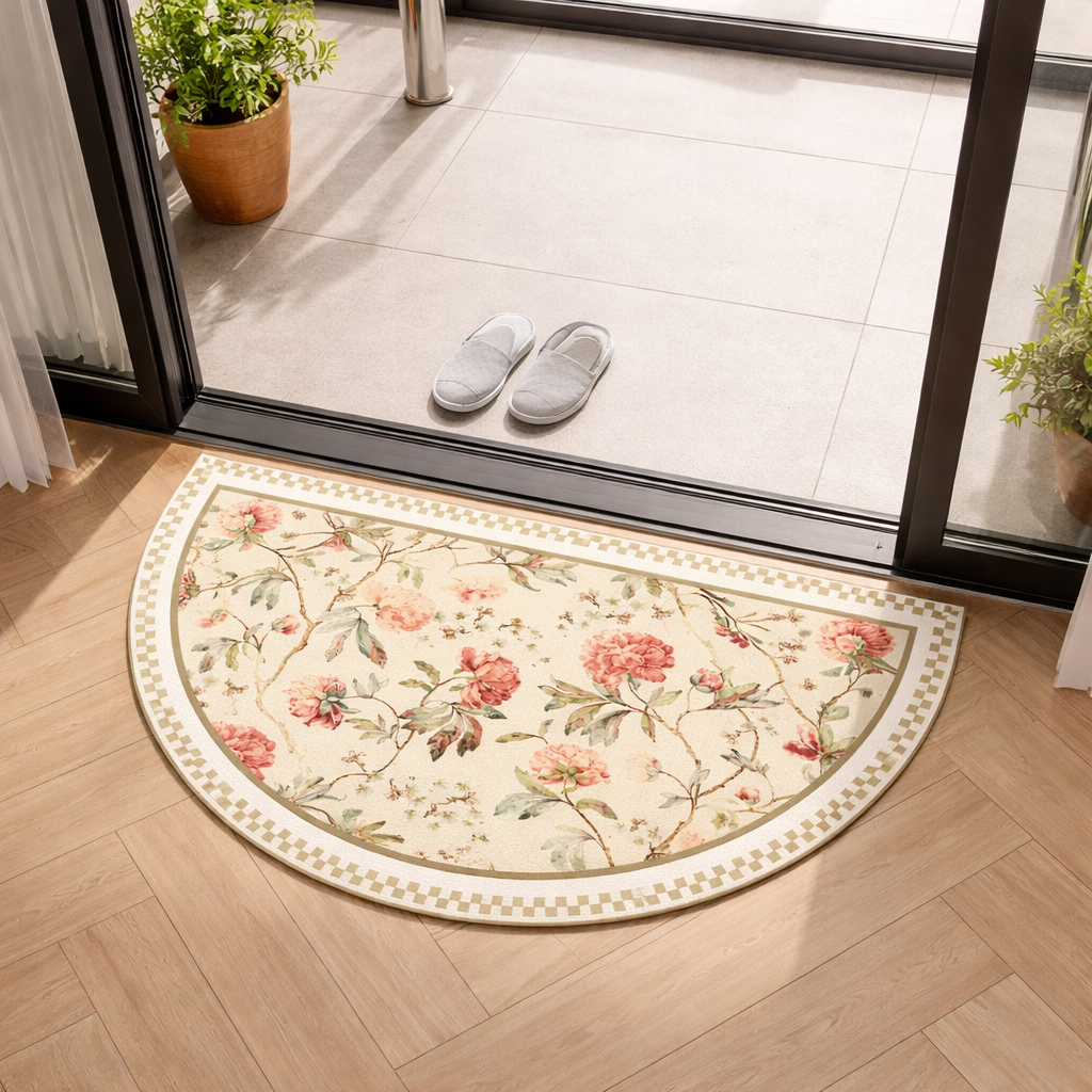 Designer Curved Edge Anti-Skid Floor Mat