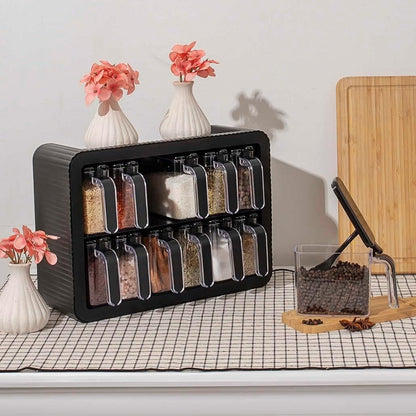 Wall Mounted Spice Rack with Jars