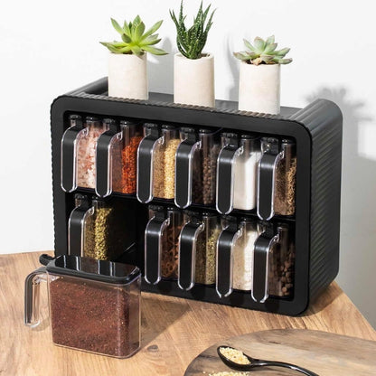 Wall Mounted Spice Rack with Jars