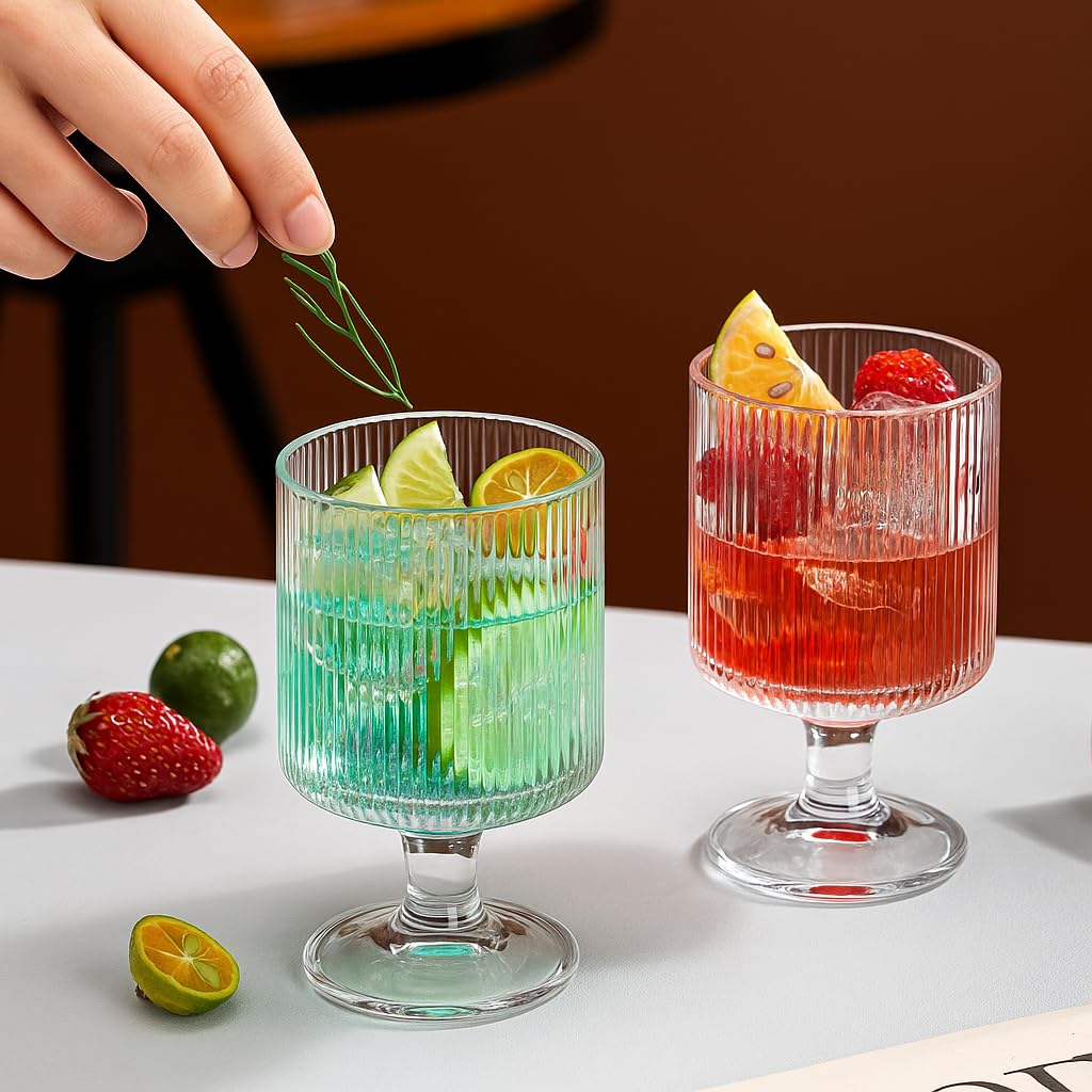 Glassify Premium Ribbed Drink Glasses