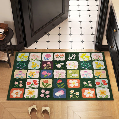Aesthetic Flower Design Door Mat
